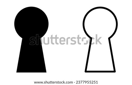 Door key hole icons. Security, protection concept. Vector illustration isolated on white background