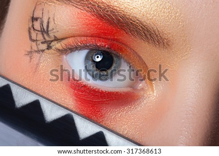 Eye makeup in the Japanese style.