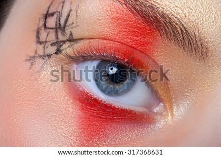 Eye makeup in the Japanese style.