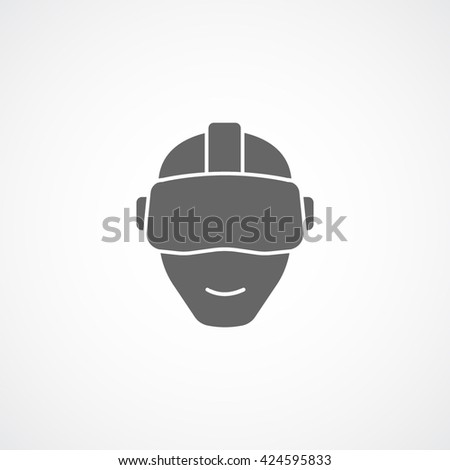 Virtual Reality Headset Flat Icon On White Background