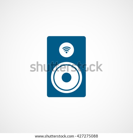 Wi-Fi Sound Column Blue Icon On White Background