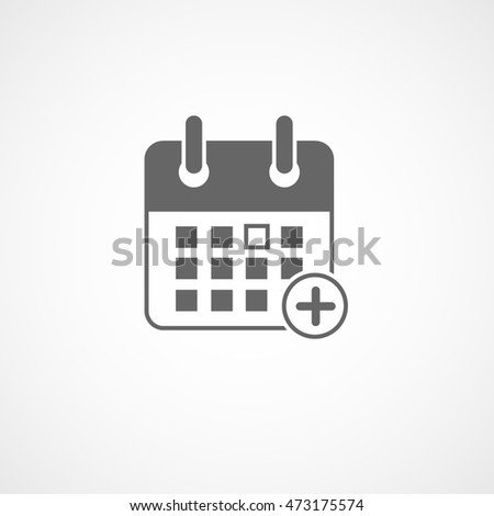 Calendar Plus Add Flat Icon On White Background
