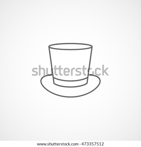 Top Hat Line Icon On White Background