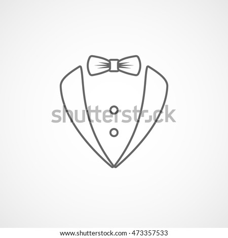 Tuxedo Gentleman Line Icon On White Background Stock Vector 473357533 ...