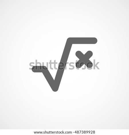 Square Root Flat Icon On White Background
