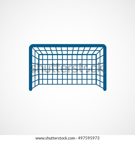soccer goal blue flat icon on white background ez canvas