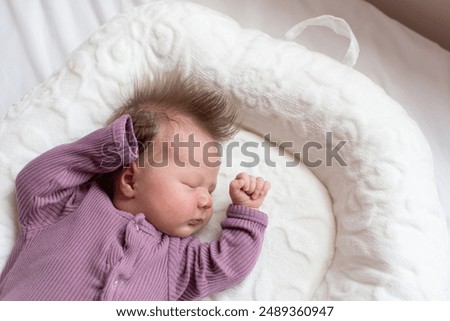 Image, Stock Photo portrait of baby asleep in bed