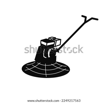 Power trowel or power float icon. Flooring construction machine equipment for contractors,