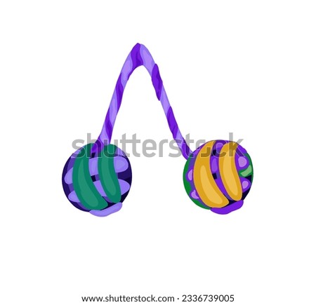 Fidget Spinners Begleri, two beads on a string toy, doodle vector illustration