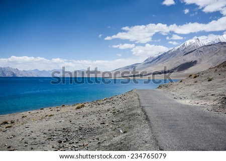 The highest salt water lake in the world landscape