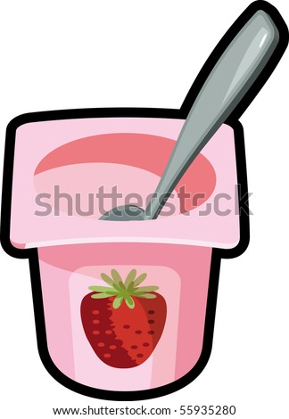 Yaourt Strawberry Stock Vector Illustration 55935280 : Shutterstock