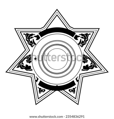 Vector illustration of Security Police badge sheriff badge