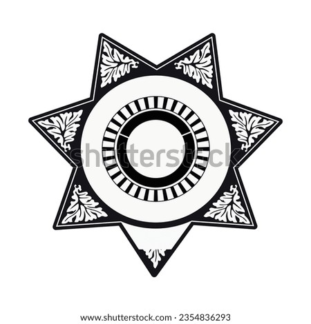 Vector illustration of Security Police badge sheriff badge