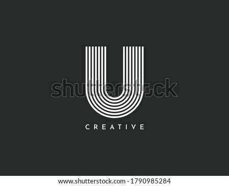 U Letter Logo With White Lines Dynamic Design.Connection Of Lines, Letter Symbol Vector Illustration Template. Modern, Elegant symbol.