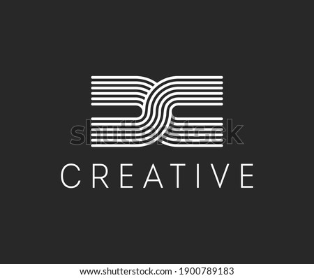 Letter DC, CC white lines logo design. Interwoven stripes with a shadow on the background. Vector design template for emblems, monograms, personal initials, corporate identity, brand name.