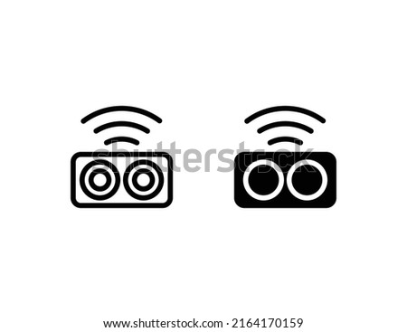 loudspeaker icon. outline icon and solid icon