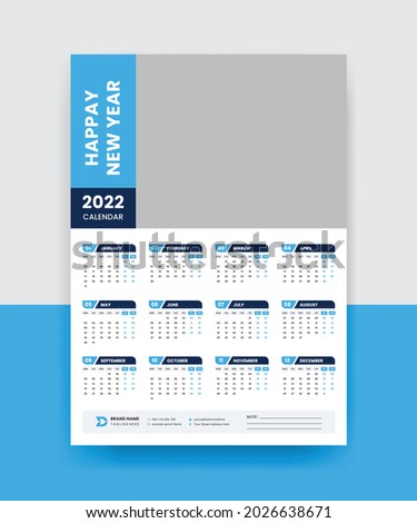 One Page Wall Calendar 2022 Corporate Wall Calendar 2022