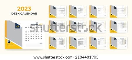 Desk Calendar 2023 Or  Monthly  Weekly Schedule New Year Calendar 2023 Design Template.