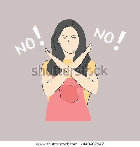 Woman gesturing no vector illustration