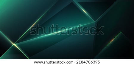 Abstract Green Light Background. Polygonal Elegance and Frame Background Designs