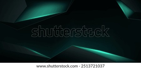 Green and black abstract polygon luxury background vector download