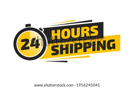 24 Hours Shipping Shopping Label 商業照片 © 