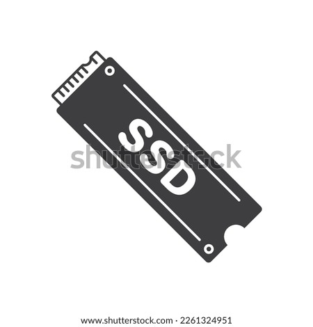 Solid State Drive, SSD Vector Icon Illustration