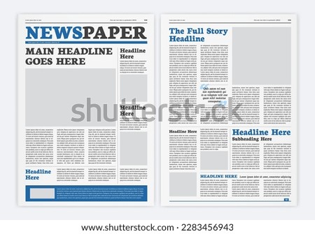 Graphical Layout Newspaper Vector Template