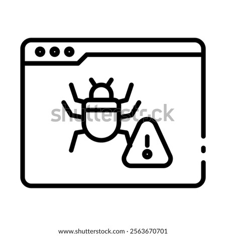 Browser Threat Alert – Webpage with Bug Representing Malware Detection in Browsers