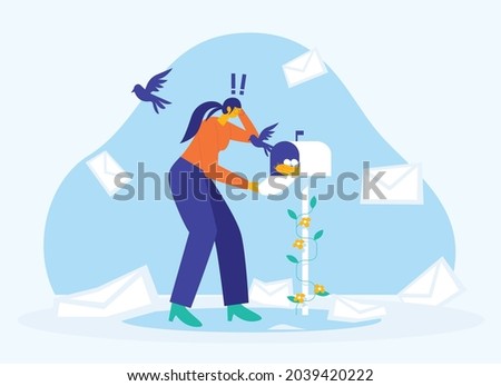 No message yet, No mail in mailbox illustration concept vector, 