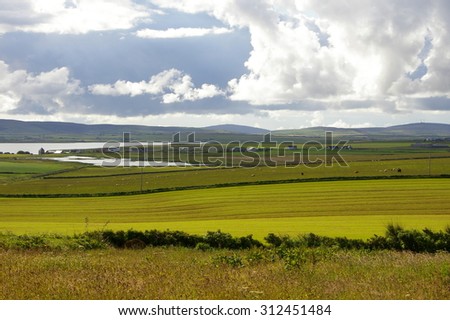 View over Loch Harray, Sandwick, Orkney Islands, Scotland