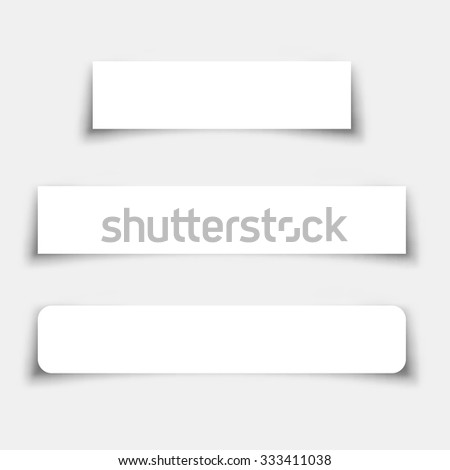 White banners with shadows. Vector illustration