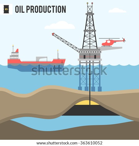 Infographic, Oil And Gas In The Sea And Ocean, Landing On Offshore Oil ...