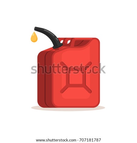 Canister of gasoline with a drop fuel. Vector Illustration in trendy flat style isolated on white background