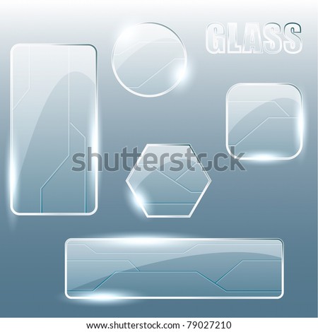 Collection of transparent glass banners (Eps10);