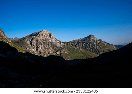 Similar – Foto Bild Wanderung Vanoise National Park: Blick auf Berg in Nebel