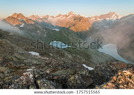 Similar – Foto Bild Schweizer Alpental im Morgenlicht