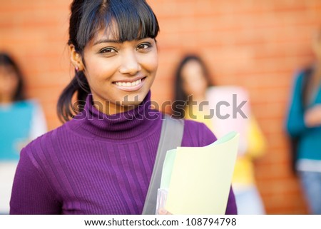 pretty female indian college student portrait