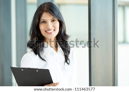 pretty young female office worker portrait
