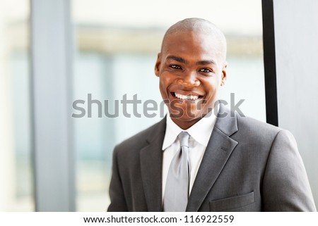 confident african american business executive portrait in office