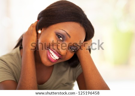cute african american teen girl closeup
