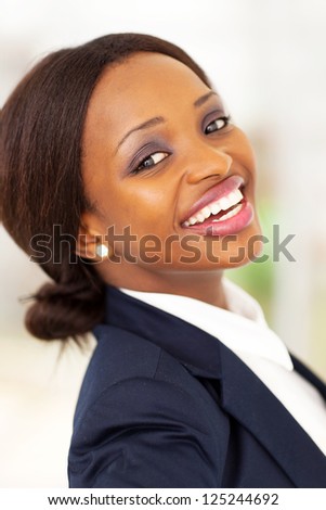 happy african american corporate worker closeup