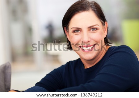 close up portrait of beautiful mature woman