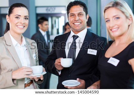 group of business people during conference break