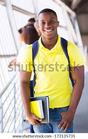 happy african american college student on campus
