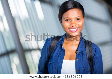 attractive female African american college student