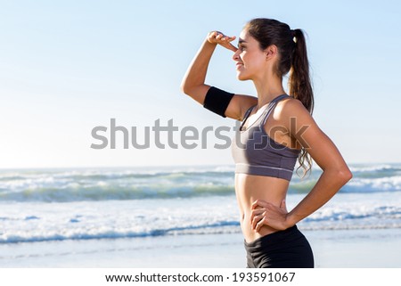 side view of healthy woman looking into distance