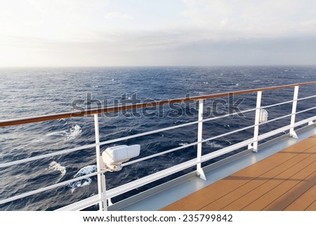 beautiful sea view from deck of cruise ship