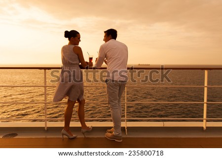 young couple enjoying a cruise holiday