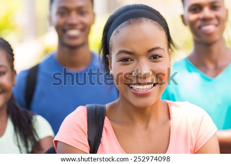 happy young african american college students portrait